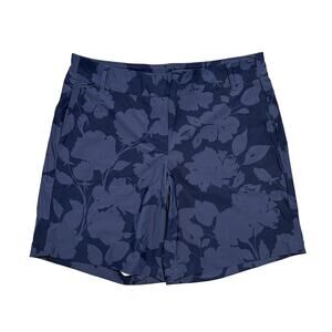 Spanx Sunshine 10-Inch Pull-On Shorts| UPF 50+ | Floral Navy Blue | XL 1X